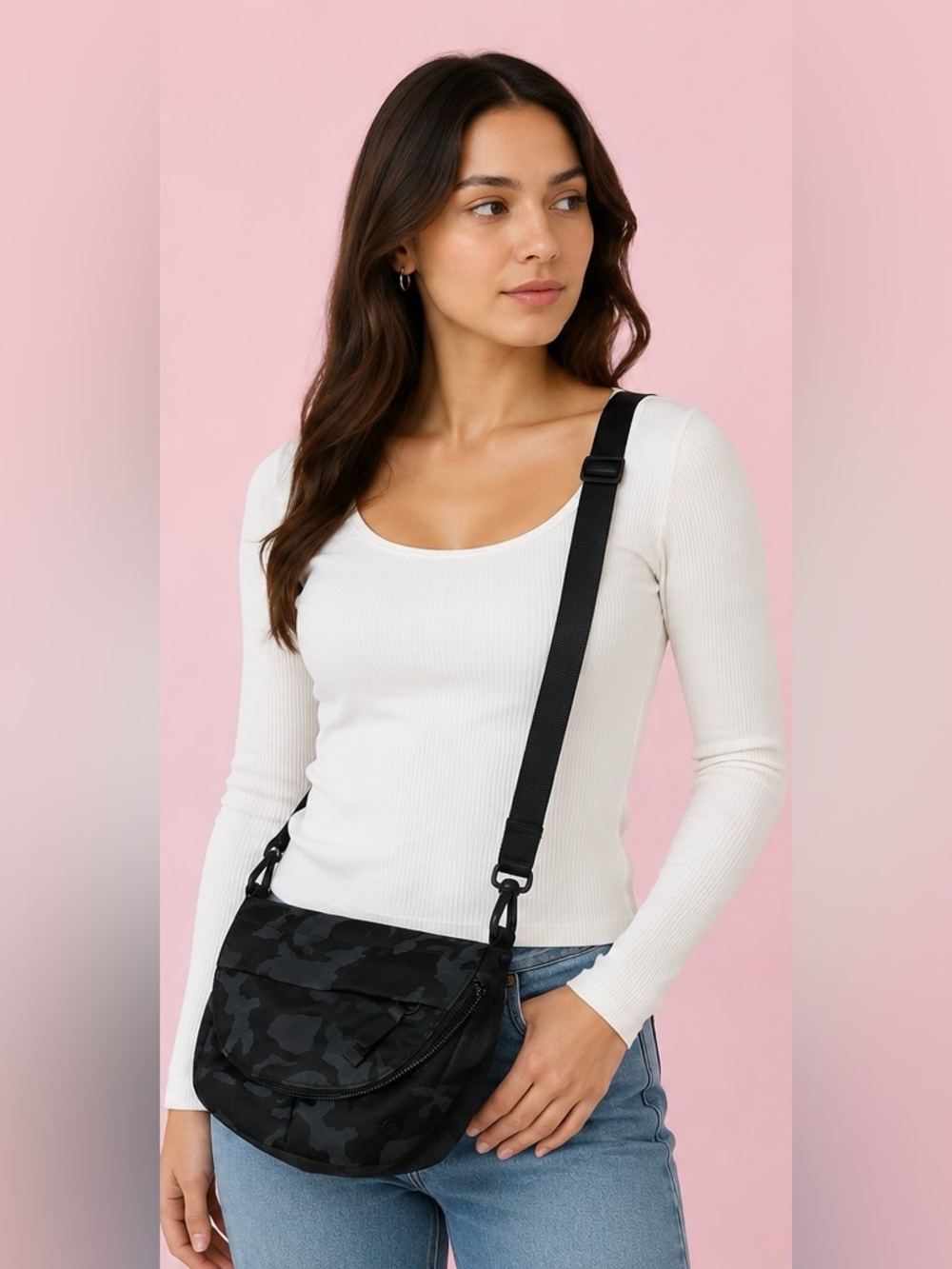 lululemon athletica Black Camo Crossbody Bag